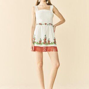 Sarah Bird Mini Dress x Larsen McDowell - White Larsen Watercolor